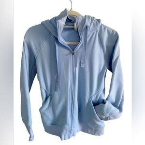 Light blue Athleta jacket with hoodie size Small